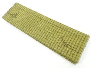 アンティーク　格子模様織出し丹前地反物